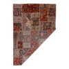 Tapis Persan Vintage Patchwork Noué à la Main Marron Foncé