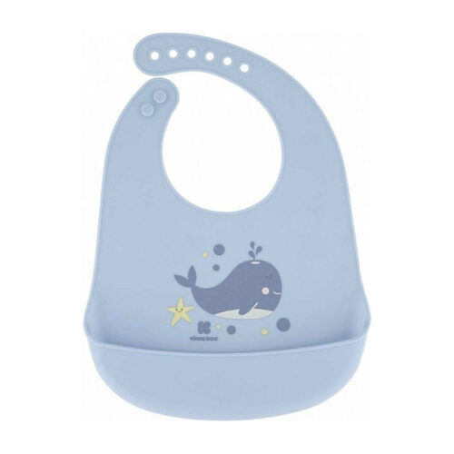 Bavoir Bébé Imperméable en Silicone – Motif Baleine