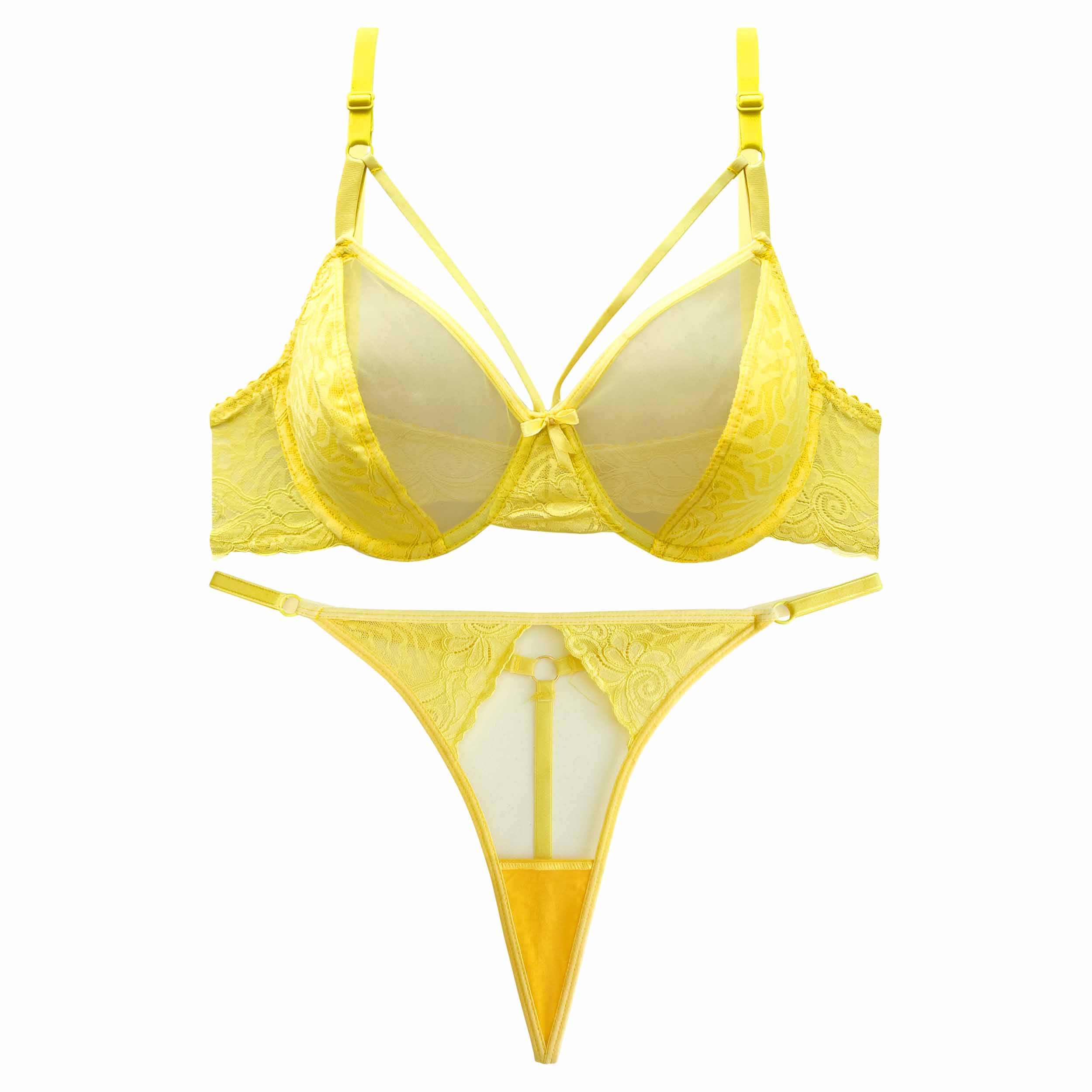 Ensemble de lingerie pour femmes soutien-gorge en dentelle & string Guipure