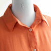 Chemise à manches courtes en coton pour femmes ajustée en orange