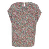 Chemise à manches courtes en coton ajustée pour femmes avec design Paisley et floral