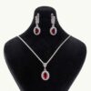 Ensemble de bijoux en argent rhodié pour femmes avec pierre précieuse quartz