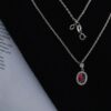 Ensemble de bijoux en argent rhodié pour femmes avec pierre précieuse quartz