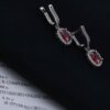 Ensemble de bijoux en argent rhodié pour femmes avec pierre précieuse quartz