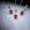 Ensemble de bijoux en argent rhodié pour femmes avec pierre précieuse quartz