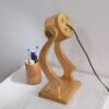 Lampe de lecture de bureau réglable en bois avec organiseur à crayons