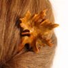 Bâtonnet de cheveux en bois pour Femmes fait main avec Design Feuille de Chêne
