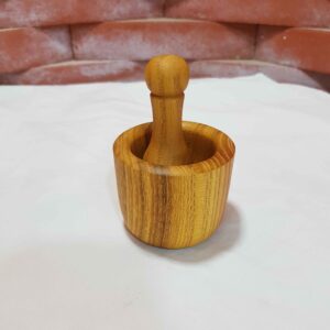 Ensemble Mortier et Pilon en Bois Convient pour le Safran