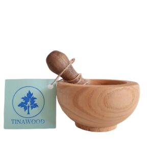 Ensemble Mortier et Pilon en Bois pour Herbes et Épices Modèle Tina