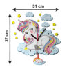 Horloge Murale en Bois pour Chambre d'Enfant avec Design de Licorne