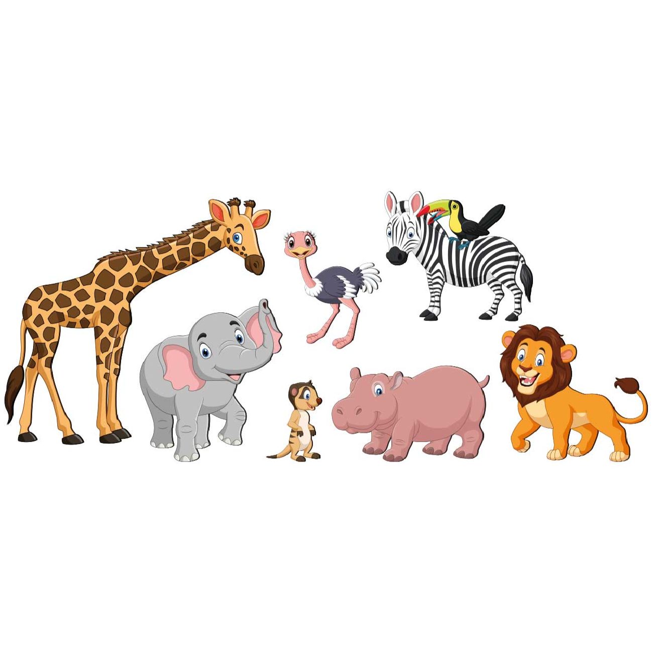 Autocollant mural en bois pour chambre de bébé – Design animaux