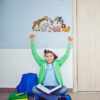 Autocollant mural en bois pour chambre de bébé – Design animaux