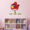 Horloge Murale en Bois pour Chambre d'Enfant avec Design d'Oiseau Encoléré