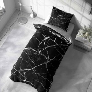Ensemble de draps de lit à 4 pièces en polycoton noir
