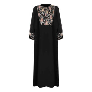 Abaya à coupe stylée pour femmes avec design floral Paisley