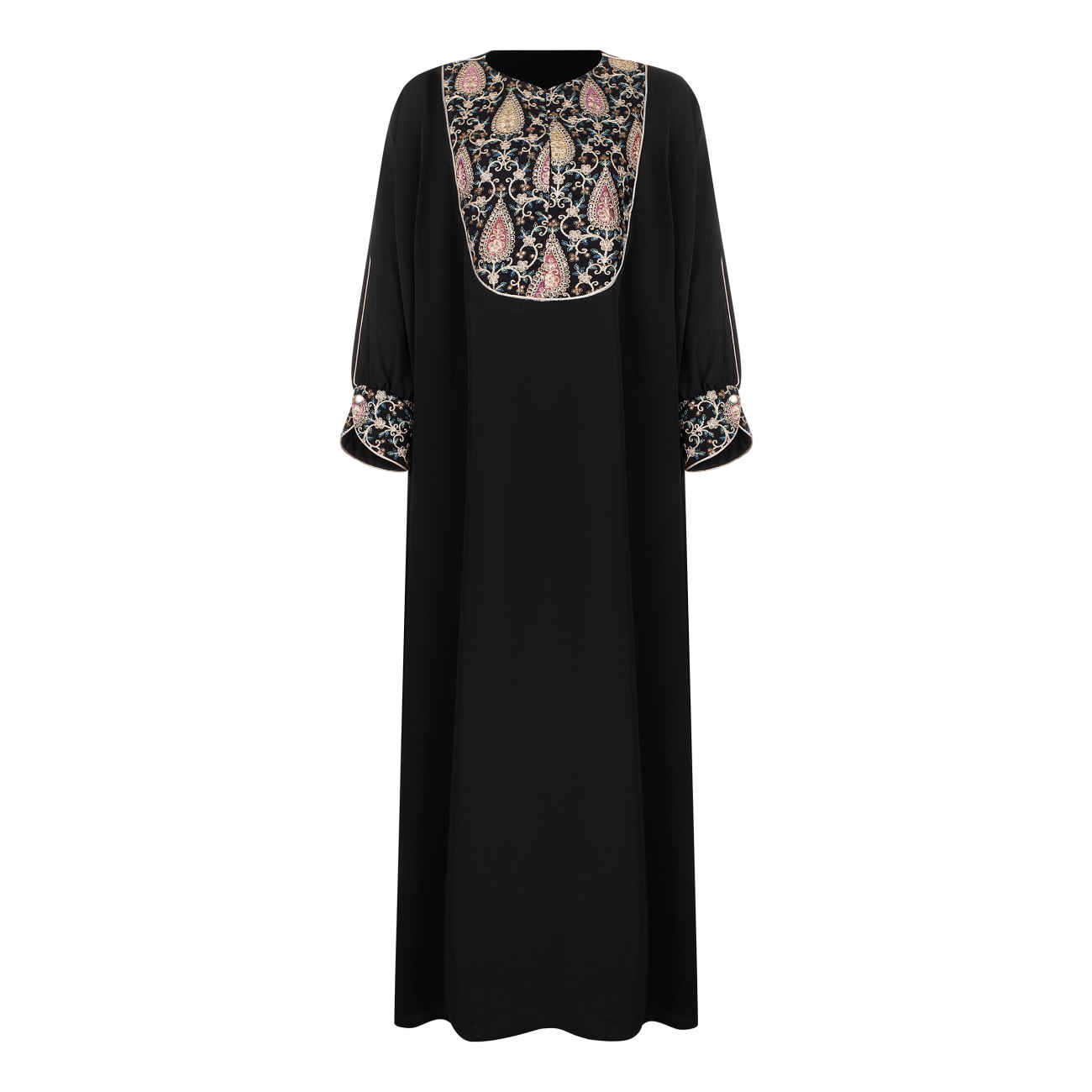 Abaya à coupe stylée pour femmes avec design floral Paisley