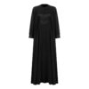 Abaya stylée pour femmes avec design patchwork en noir