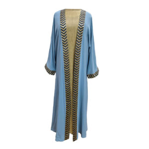 Abaya élégante pour femmes avec manches longues et design Chevron