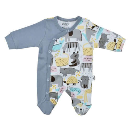 Barboteuse Bébé à Manches Longues – Confortable avec Motif Animal
