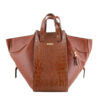 Sac à main en cuir Bauletto avec sangle longue en marron