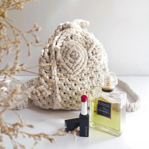 Sac à dos boho en macramé fait main pour femmes