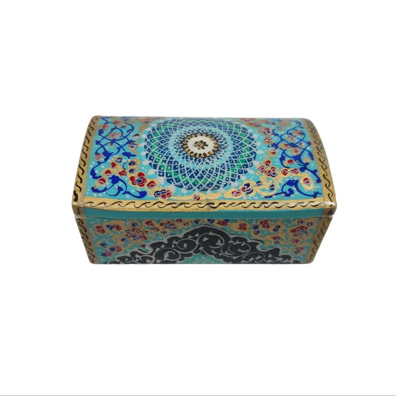 Boîte à bijoux en os artisanale avec design d'inspiration persane