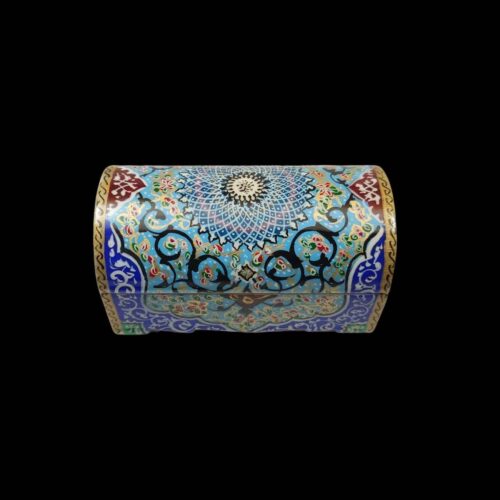 Boîte à bijoux en os artisanale avec motif Eslimi d’inspiration persane