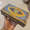 Boîte à bijoux en os artisanale avec motif miniature d'inspiration persane