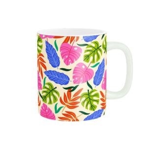 Keramik-Kaffeebecher mit Blätter-Design