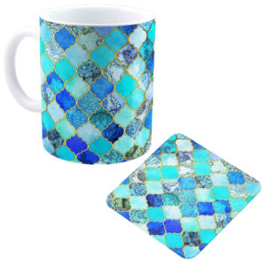 Keramik-Kaffeebecher mit geometrischem Design