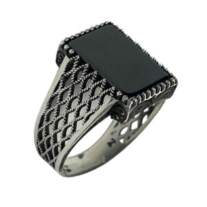 Bague en argent Agate Classique pour homme