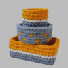 Panier de rangement en crochet avec design Little Heart, ensemble de 3