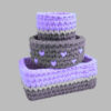 Panier de rangement en crochet avec design Little Heart, ensemble de 3