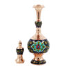 Bouteille décorative en cuivre - Émail Minakari persan avec motif floral