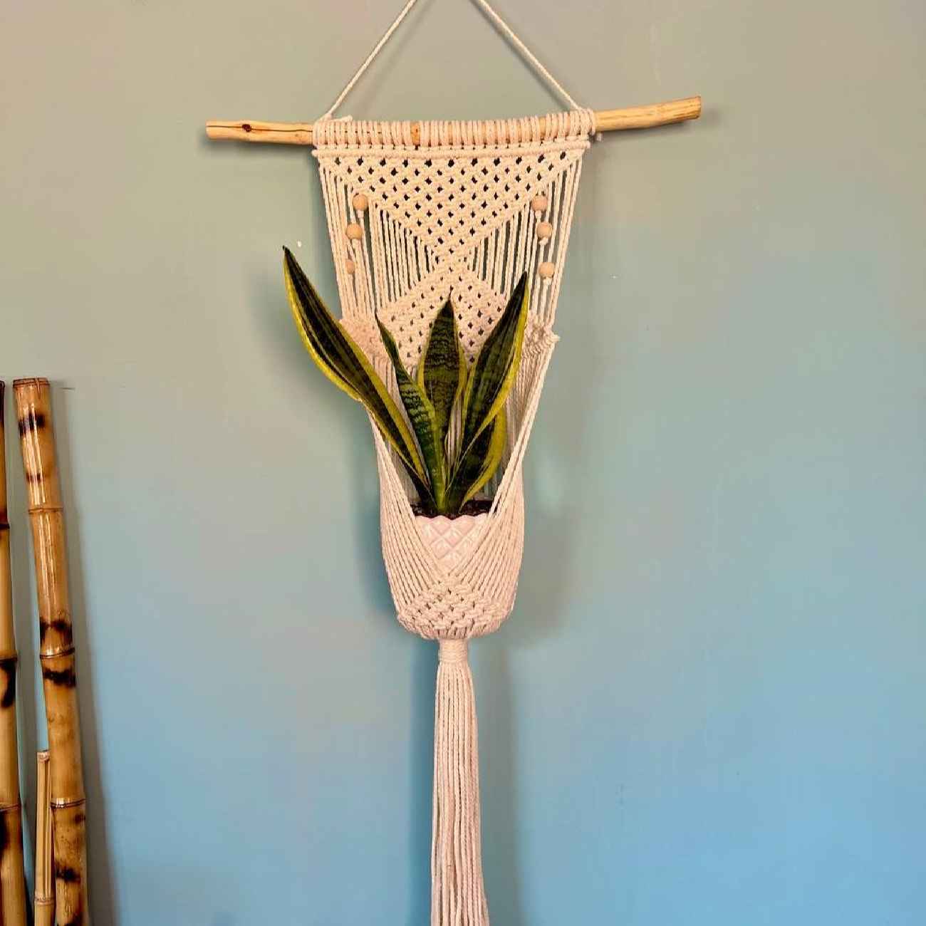 Decorative Elegant Macrame Wall Hanging Tapestry Art with Vase