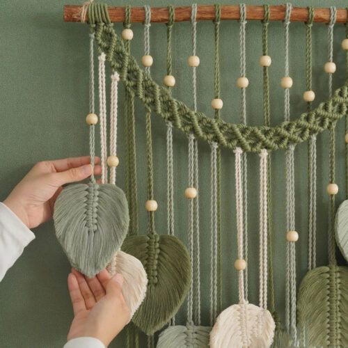 Tapisserie Murale Décorative en Macramé Modèle Green Life