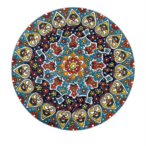 Assiette Décorative en Céramique Art Persan Minakari Art Mural Floral Fait Main