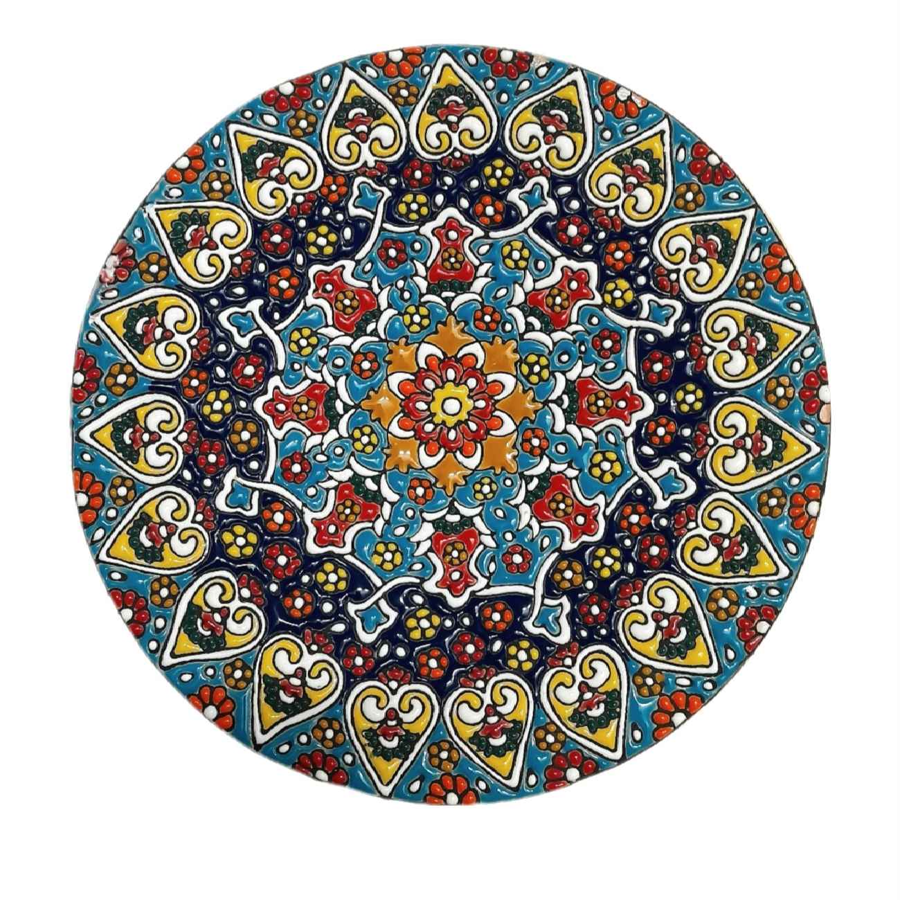 Assiette Décorative en Céramique Art Persan Minakari Art Mural Floral Fait Main