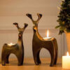 Porte-bougie décoratif en polyester avec design de cerf