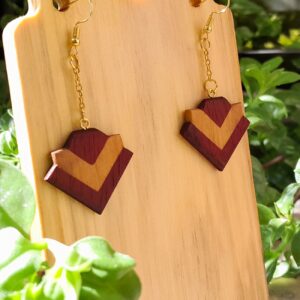 Boucles d’Oreilles Artisanales en Bois de Palissandre et de Buis