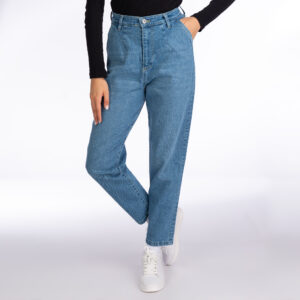 Jeans Bleus Taille Haute Jambe Droite pour Femme – Stylé et Confortable