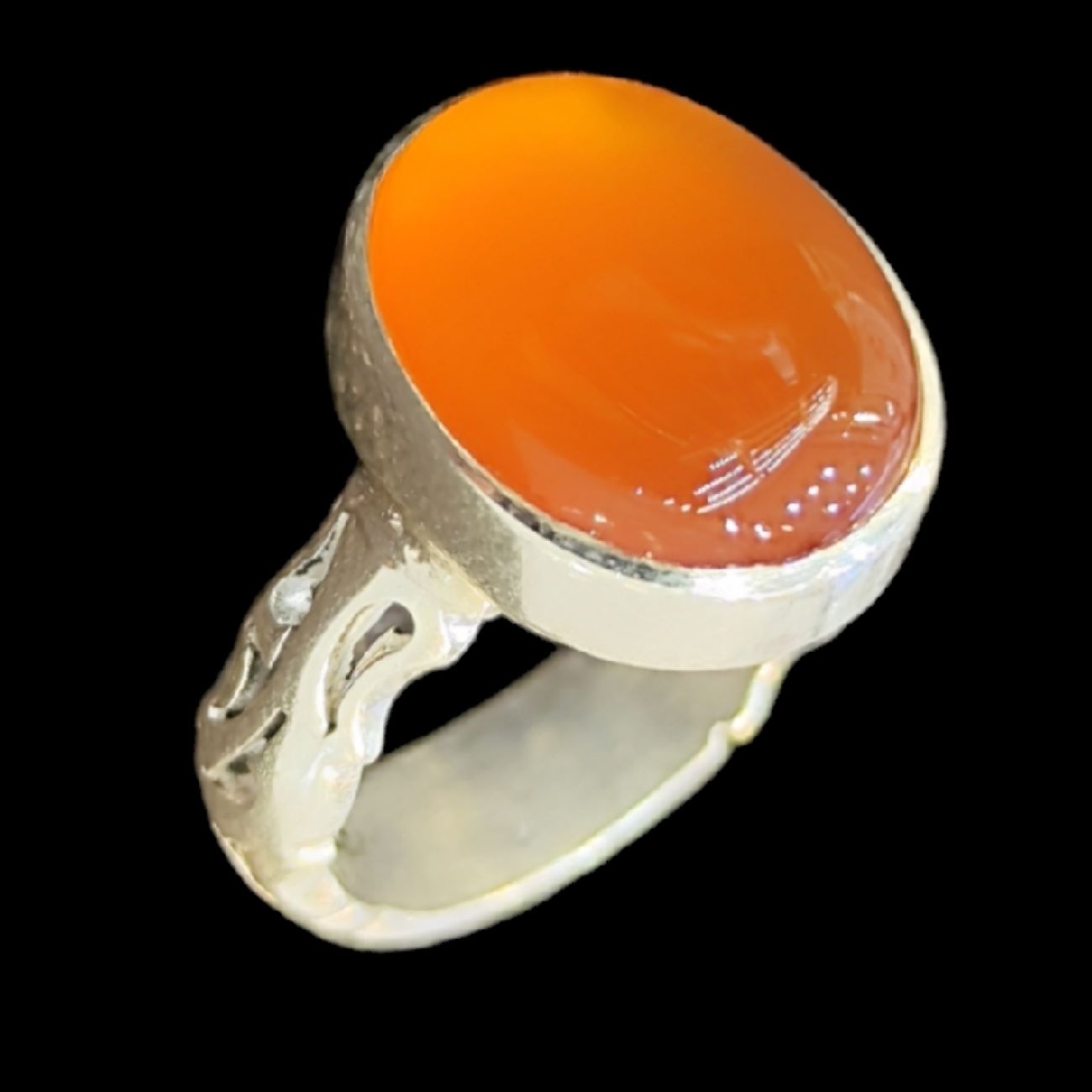 Bague en argent Aqeeq yéménite islamique pour hommes - Avec Hirz de l'Imam Jawad