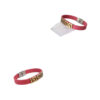 Bracelet en cuir avec motif géométrique rose