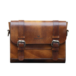 Sac à bandoulière en cuir fait main de luxe – Marron foncé