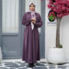 Abaya à coupe décontractée pour femmes avec manches longues en orchidée