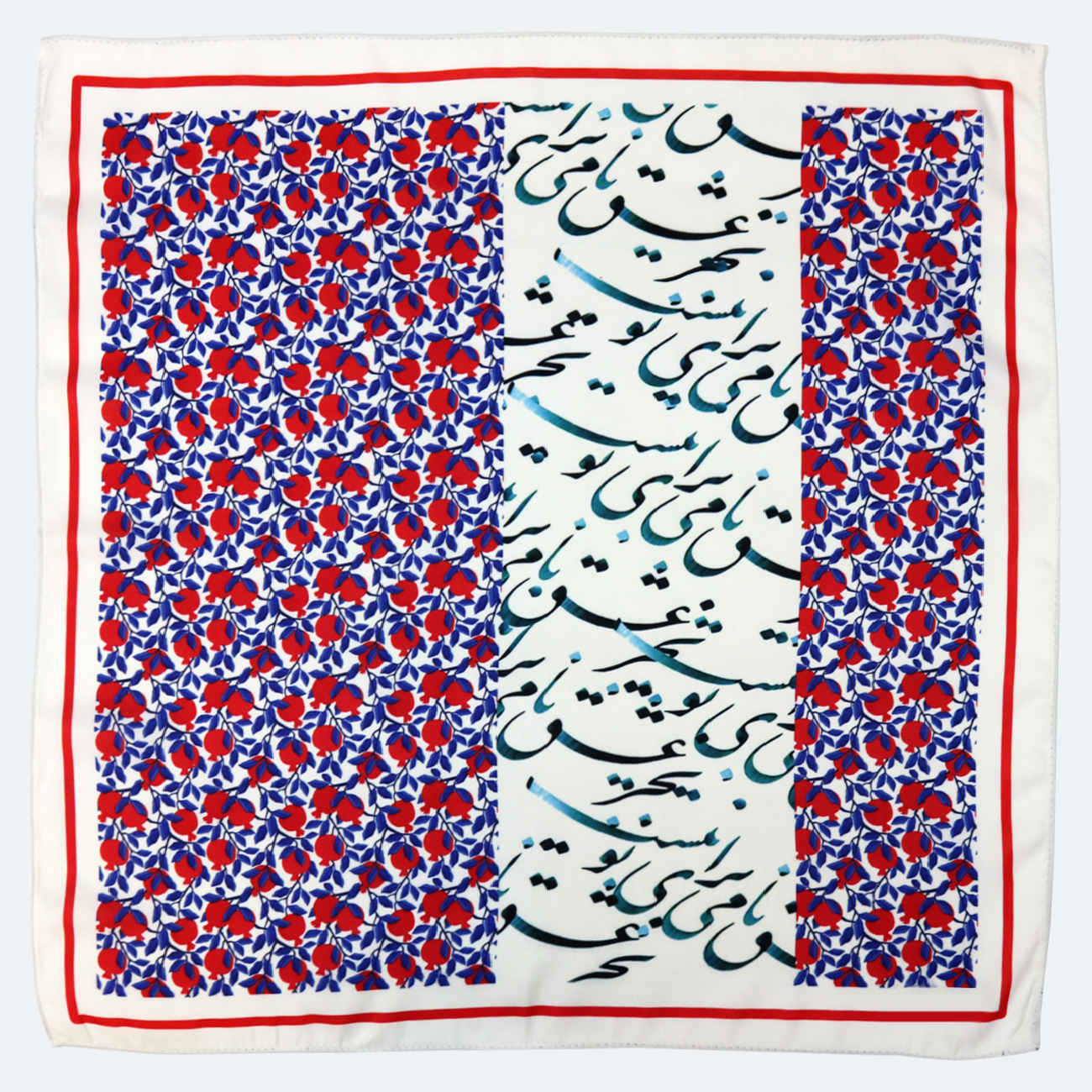 Foulard persan luxueux pour femme avec motif calligraphique