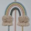 Tapisserie Murale en Macramé avec Motif Arc-en-Ciel