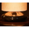 Lampe de table cylindrique minimaliste en bois avec abat-jour blanc