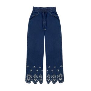 Jeans Baggy avec Design Floral pour Femme – Chic et Confortable