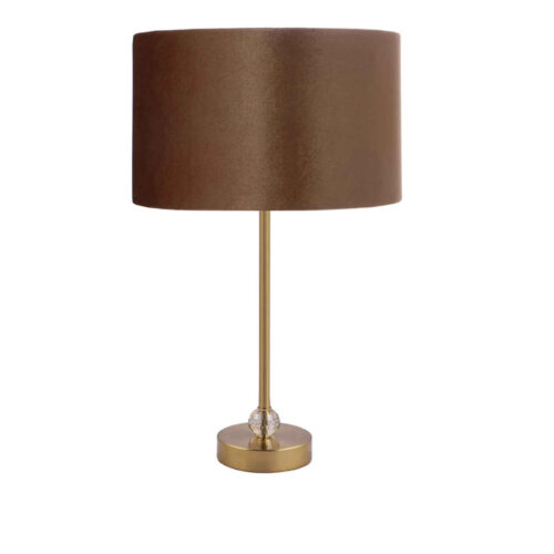 Lampe d’accent avec design d’abat-jour tambour marron